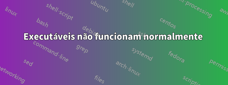 Executáveis ​​não funcionam normalmente