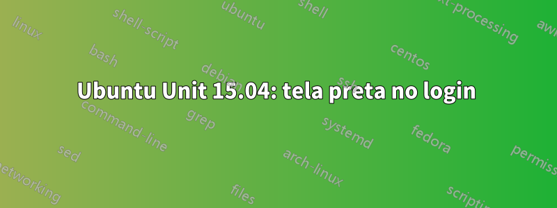 Ubuntu Unit 15.04: tela preta no login