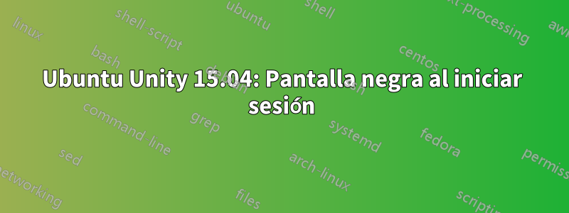 Ubuntu Unity 15.04: Pantalla negra al iniciar sesión