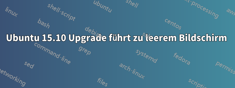 Ubuntu 15.10 Upgrade führt zu leerem Bildschirm