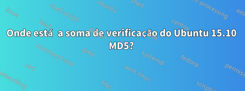 Onde está a soma de verificação do Ubuntu 15.10 MD5?