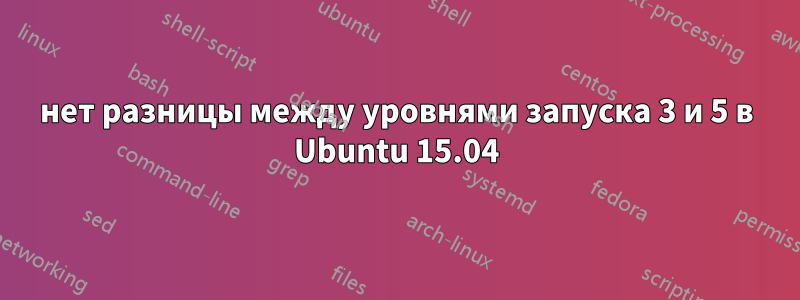 нет разницы между уровнями запуска 3 и 5 в Ubuntu 15.04