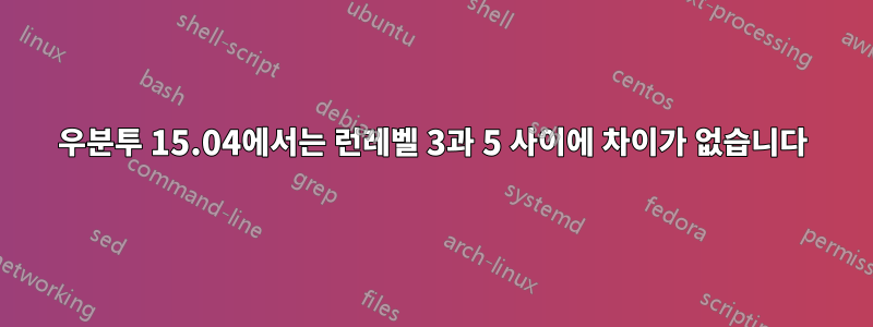 우분투 15.04에서는 런레벨 3과 5 사이에 차이가 없습니다