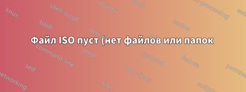 Файл ISO пуст (нет файлов или папок)