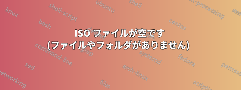 ISO ファイルが空です (ファイルやフォルダがありません) 