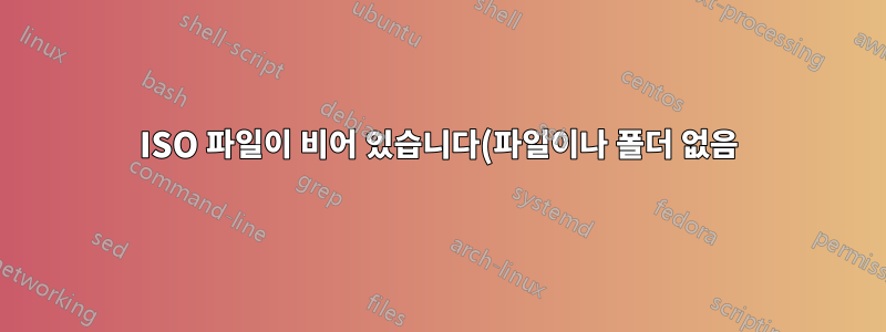 ISO 파일이 비어 있습니다(파일이나 폴더 없음).