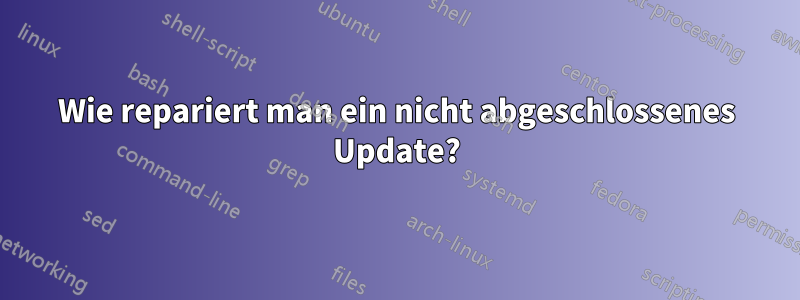 Wie repariert man ein nicht abgeschlossenes Update?