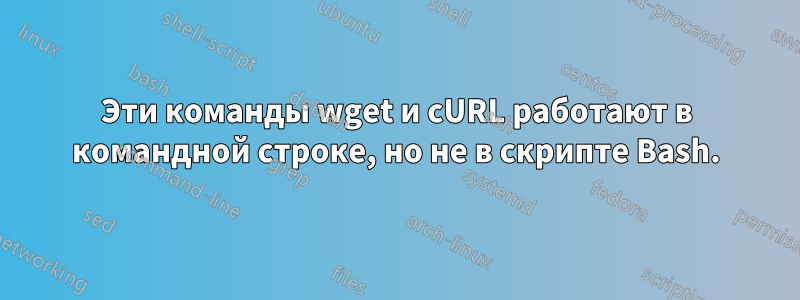 Эти команды wget и cURL работают в командной строке, но не в скрипте Bash.