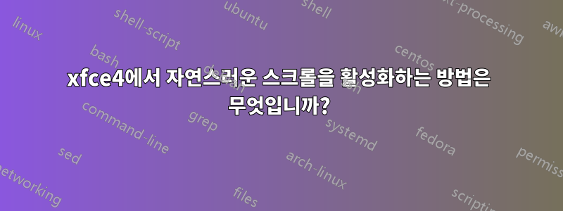 xfce4에서 자연스러운 스크롤을 활성화하는 방법은 무엇입니까?