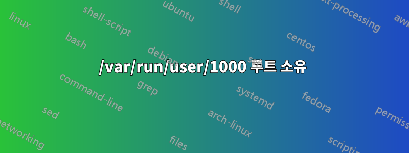 /var/run/user/1000 루트 소유