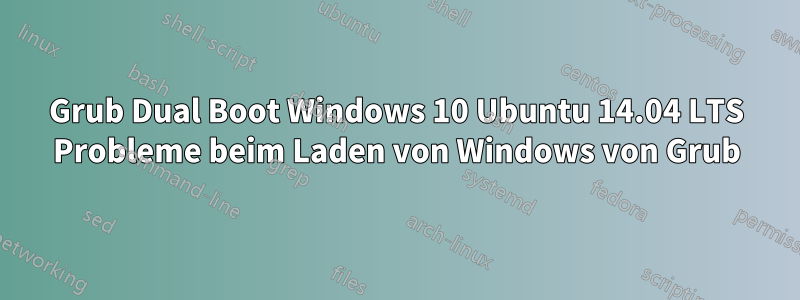 Grub Dual Boot Windows 10 Ubuntu 14.04 LTS Probleme beim Laden von Windows von Grub