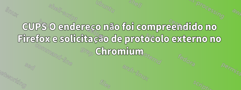 CUPS O endereço não foi compreendido no Firefox e solicitação de protocolo externo no Chromium