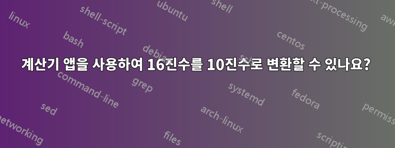 계산기 앱을 사용하여 16진수를 10진수로 변환할 수 있나요?