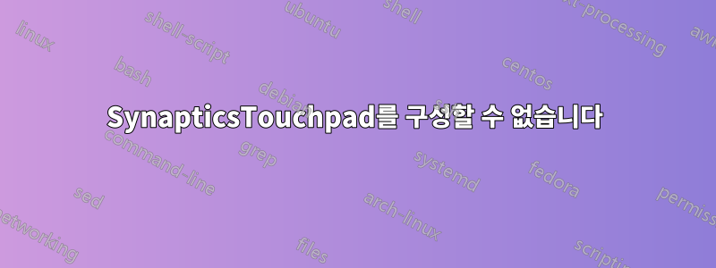 SynapticsTouchpad를 구성할 수 없습니다