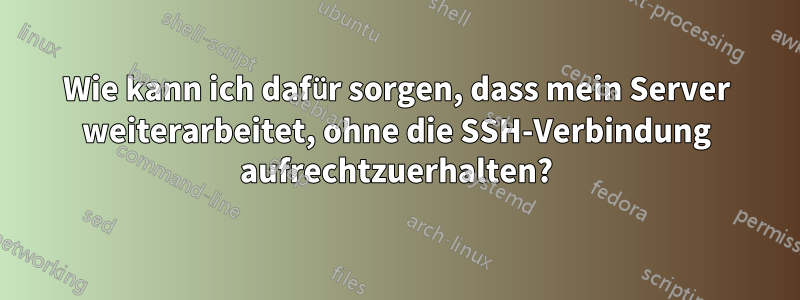 Wie kann ich dafür sorgen, dass mein Server weiterarbeitet, ohne die SSH-Verbindung aufrechtzuerhalten?