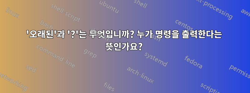 '오래된'과 '?'는 무엇입니까? 누가 명령을 출력한다는 뜻인가요?