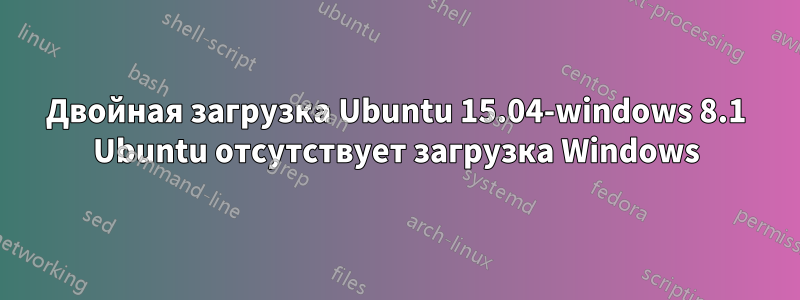 Двойная загрузка Ubuntu 15.04-windows 8.1 Ubuntu отсутствует загрузка Windows