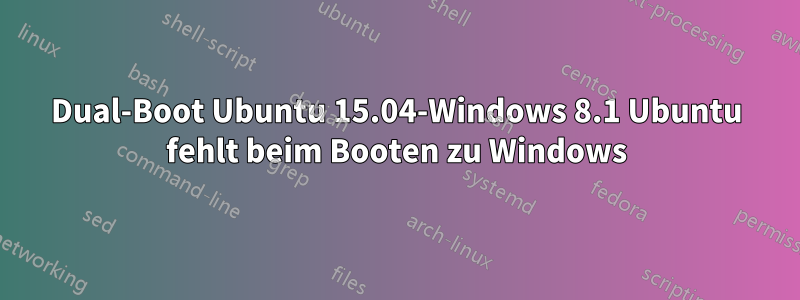 Dual-Boot Ubuntu 15.04-Windows 8.1 Ubuntu fehlt beim Booten zu Windows