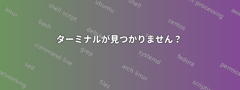 ターミナルが見つかりません？