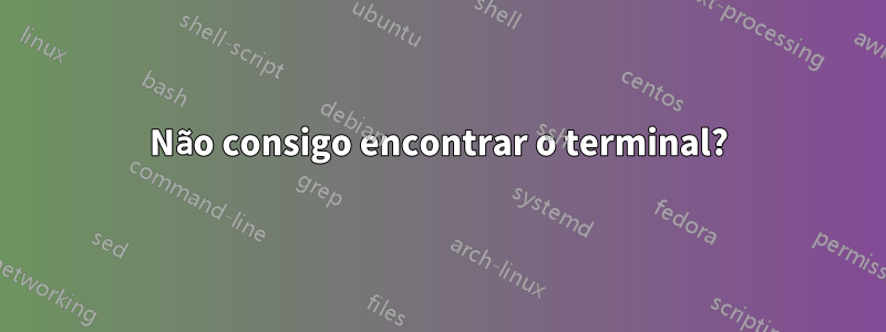 Não consigo encontrar o terminal?