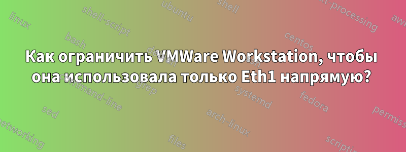 Как ограничить VMWare Workstation, чтобы она использовала только Eth1 напрямую?