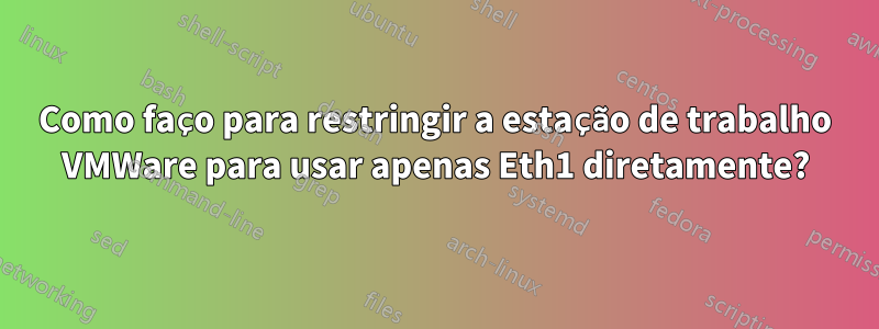 Como faço para restringir a estação de trabalho VMWare para usar apenas Eth1 diretamente?