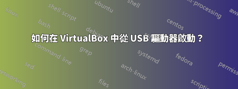 如何在 VirtualBox 中從 USB 驅動器啟動？