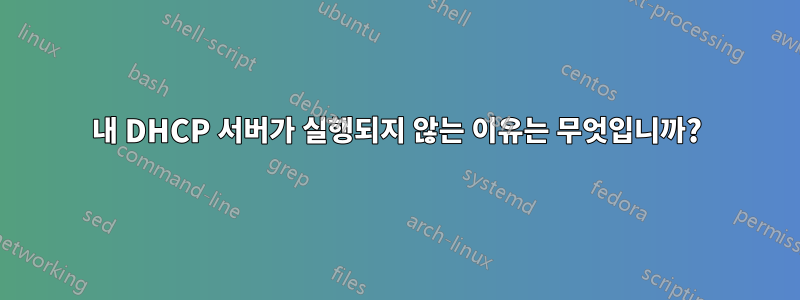 내 DHCP 서버가 실행되지 않는 이유는 무엇입니까?