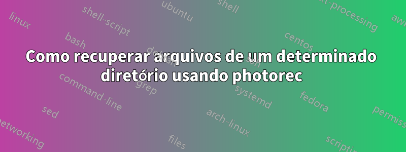 Como recuperar arquivos de um determinado diretório usando photorec