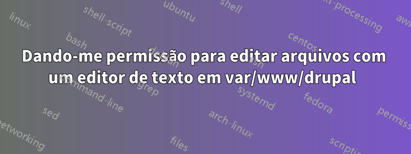 Dando-me permissão para editar arquivos com um editor de texto em var/www/drupal 