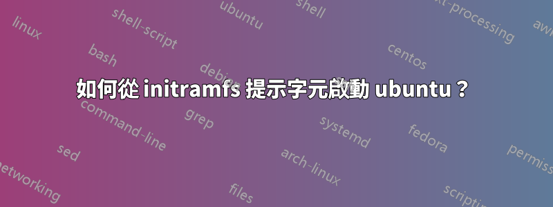 如何從 initramfs 提示字元啟動 ubuntu？