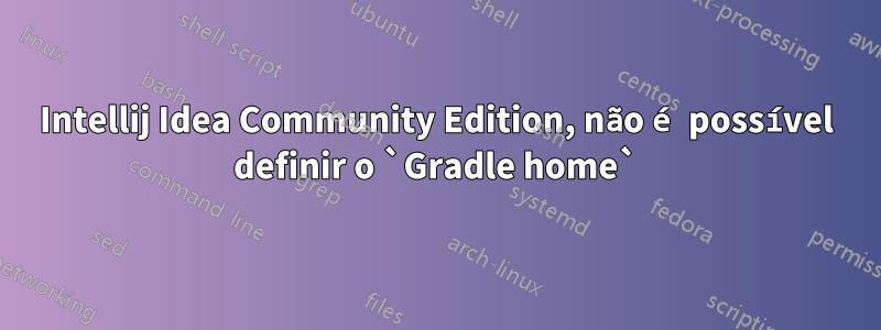 Intellij Idea Community Edition, não é possível definir o `Gradle home`