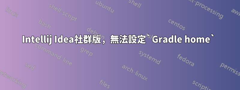 Intellij Idea社群版，無法設定`Gradle home`