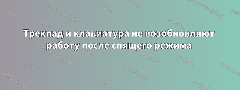 Трекпад и клавиатура не возобновляют работу после спящего режима