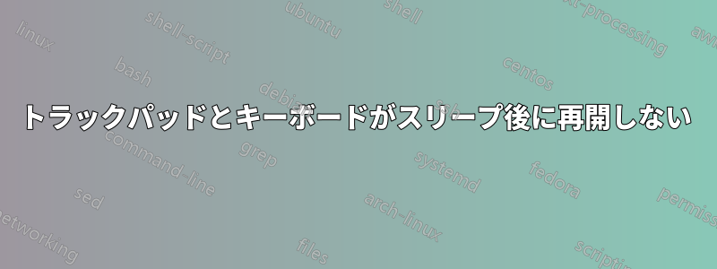 トラックパッドとキーボードがスリープ後に再開しない