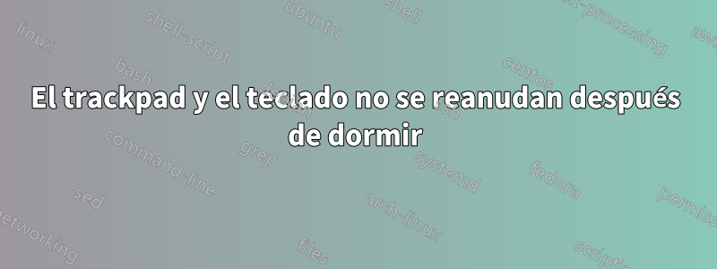 El trackpad y el teclado no se reanudan después de dormir