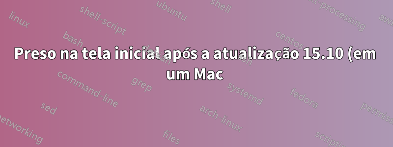 Preso na tela inicial após a atualização 15.10 (em um Mac)