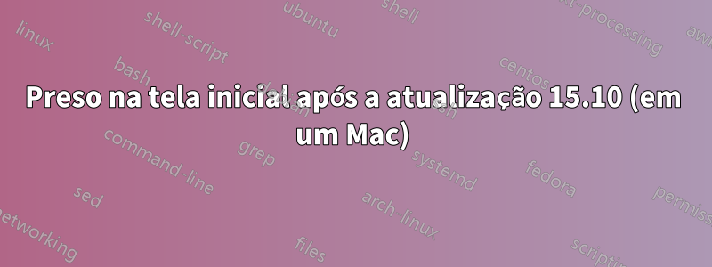 Preso na tela inicial após a atualização 15.10 (em um Mac)