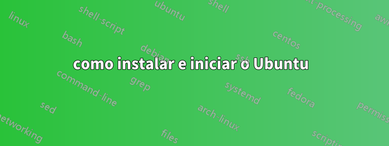 como instalar e iniciar o Ubuntu 