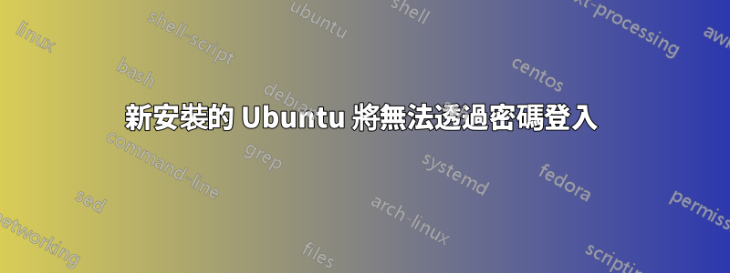 新安裝的 Ubuntu 將無法透過密碼登入