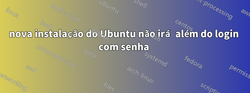 nova instalação do Ubuntu não irá além do login com senha