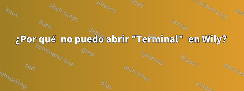 ¿Por qué no puedo abrir "Terminal" en Wily?