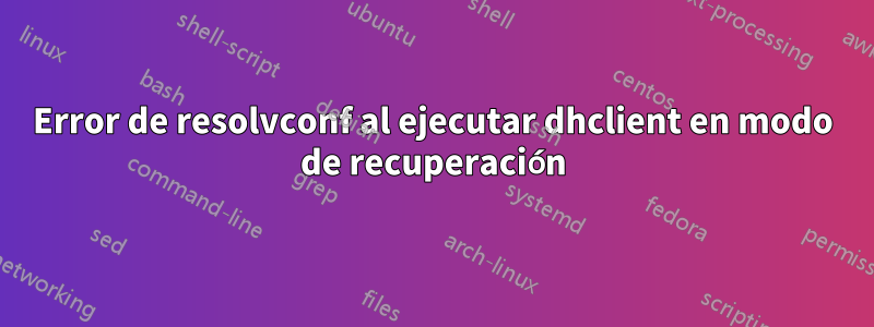 Error de resolvconf al ejecutar dhclient en modo de recuperación