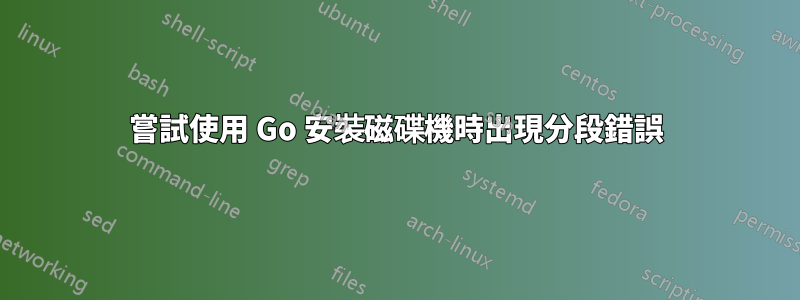 嘗試使用 Go 安裝磁碟機時出現分段錯誤