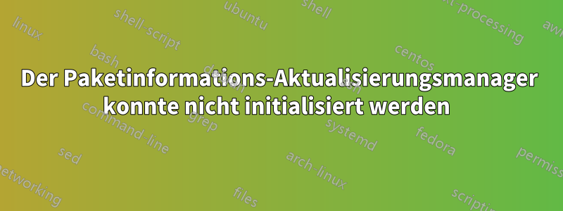 Der Paketinformations-Aktualisierungsmanager konnte nicht initialisiert werden 