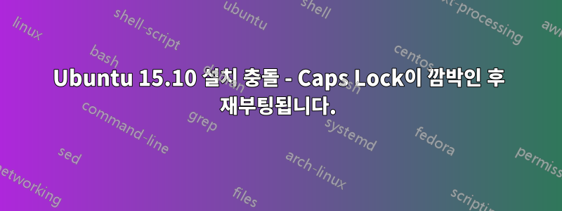 Ubuntu 15.10 설치 충돌 - Caps Lock이 깜박인 후 재부팅됩니다.