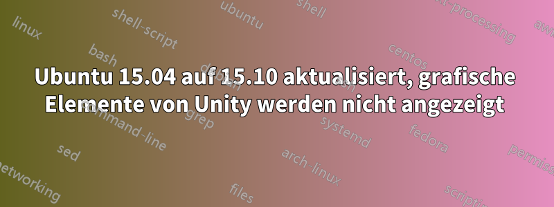 Ubuntu 15.04 auf 15.10 aktualisiert, grafische Elemente von Unity werden nicht angezeigt