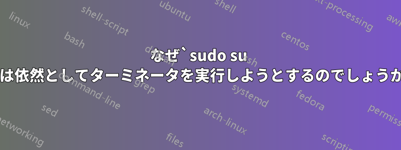 なぜ`sudo su -`は依然としてターミネータを実行しようとするのでしょうか?