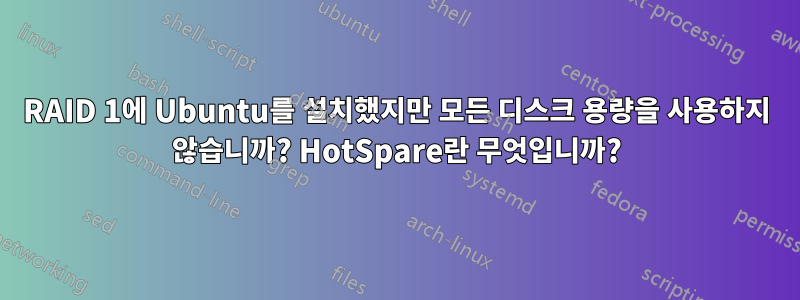 RAID 1에 Ubuntu를 설치했지만 모든 디스크 용량을 사용하지 않습니까? HotSpare란 무엇입니까?