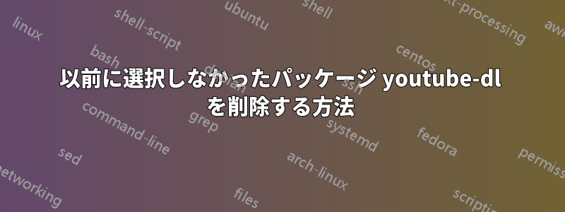 以前に選択しなかったパッケージ youtube-dl を削除する方法